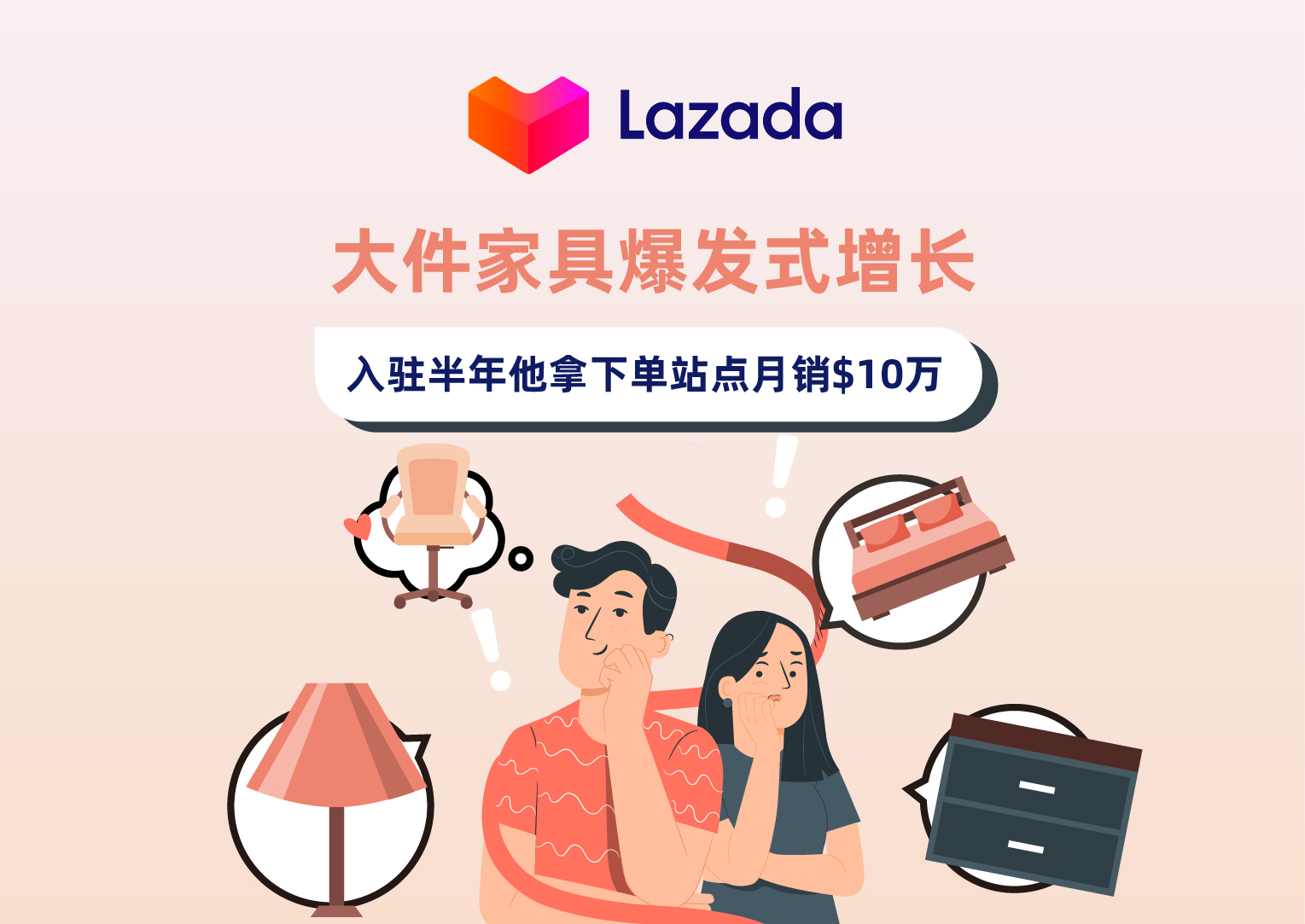 大件家具爆发式增长，他入驻半年拿下单站点月销$10万